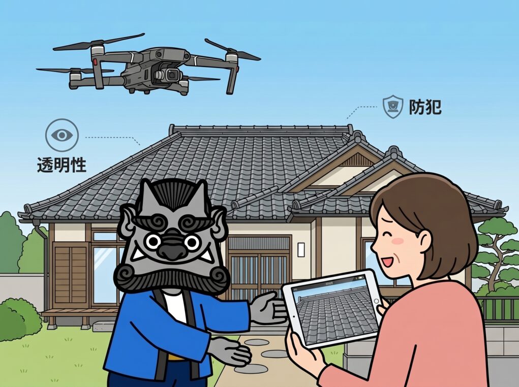 貝塚市での安心なドローン屋根点検とごまかしのない見積もりのイメージ